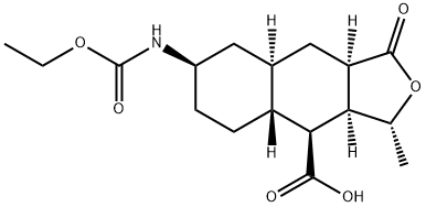 (1R,3aR,4aR,8aR,9S,9aR)-1-metil-3-oksodekahidro-3H-spiro[nafto[2,3-c]furan-6,2'-[1,3]dioksolanas]-9 - karboksirūgštis
