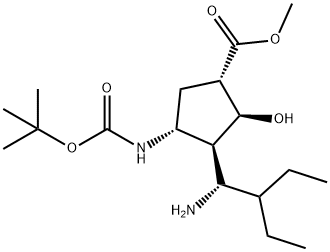 (1S,2S,3S,4R)-metil-3-((R)-1-amino-2-etilbutil)-4-(tret-butoksikarbonilamino)-2-hidroksiciklopentankarboksilatas