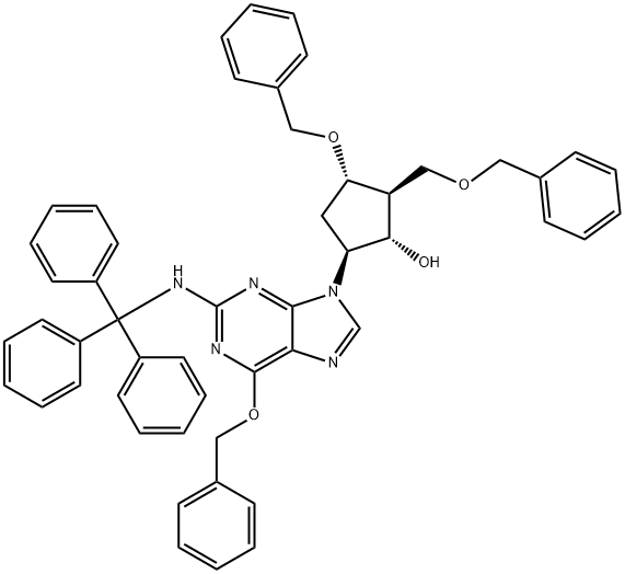 (1S,2S,3S,5S)-3-benziloksi-2-benziloksimetil-5-[6-benziloksi-2-(tritil-amino)-purin-9-il]-ciklopentanolis
