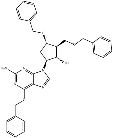 (1S,2S,3S,5S)-5-(2-amino-6-(benziloksi)-9H-purin-9-il)-3-(benziloksi)-2-(benziloksimetil)ciklopentanolis