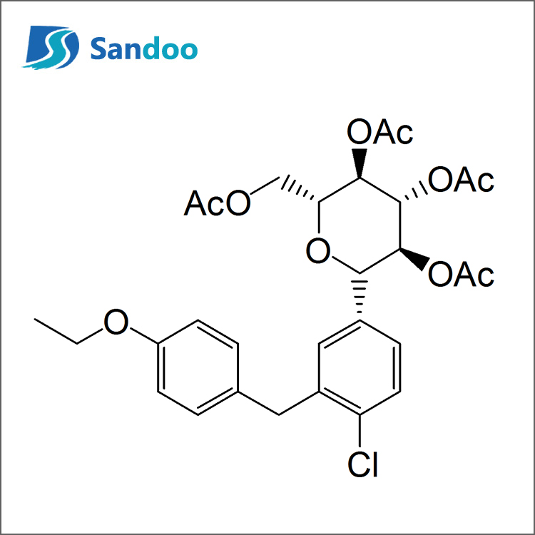 (2R,3R,4R,5S,6S)-2-(acetoksimetil)-6-(4-chlor-3-(4-etoksibenzil)fenil)tetrahidro-2H-piran-3,4,5-triilo triacetatas