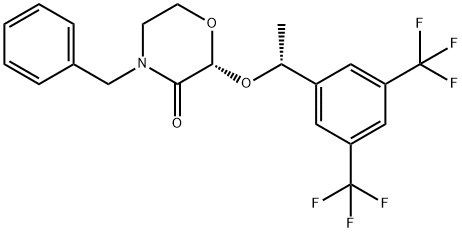 (2R)-4-benzil-2-[(1R)-1-[3,5-bis(trifluormetil)fenil]etoksi]morfolin-3-onas
