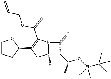 (5R,6S)-6-[(1R)-1-[[(1,1-dimetiletil)dimetilsilil]oksi]etil]-7-okso-3-[(2R)-tetrahidro-2-furanil]-4 -tia-1-azabiciklo[3.2.0]hept-2-en-2-karboksirūgšties 2-propenilo esteris