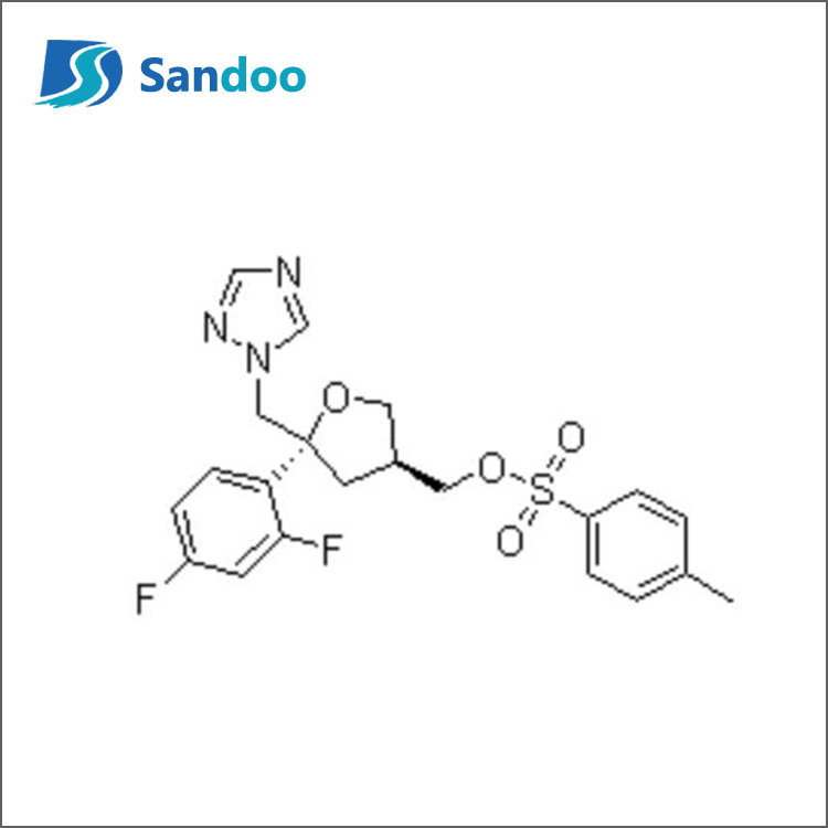 (5R-cis)-toluen-4-sulfono rūgšties 5-(2,4-difluorfenil)-5-(1H-1,2,4-triazol-1-il)metiltetrahidrofuran-3-ilmetilesteris