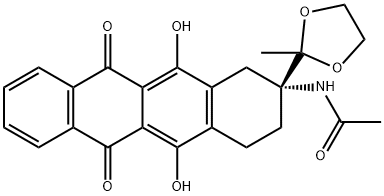 (R)-N-(5,12-dihidroksi-2-(2-metil-1,3-dioksolan-2-il)-6,11-diokso-1,2,3,4,6,11-heksahidrotetracenas -2-il)acetamidas