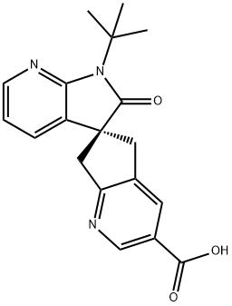 (S)-1’-(tret-butil)-2’-okso-1’,2’,5,7-tetrahidrospiro[ciklopenta[b]piridin-6,3’-pirolo[2,3-b]piridinas ]-3-karboksirūgštis