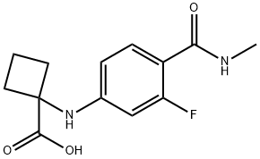 1-((3-fluor-4-(metilkarbamoil)fenil)amino)ciklobutankarboksirūgštis