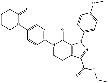 1-(4-metoksifenil)-7-okso-6-[4-(2-oksopiperidin-1-il)fenil]-4,5,6,7-tetrahidro-1H-pirazolo[3,4-c]piridinas -3-karboksirūgšties etilo esteris