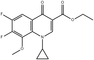 1-ciklopropil-6,7-difluor-1,4-dihidro-8-metoksi-4-okso-3-chinolinkarboksirūgšties etilo esteris