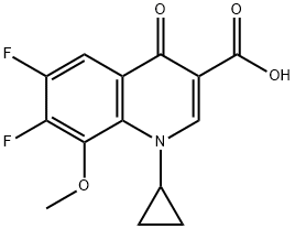 1-ciklopropil-6,7-difluor-1,4-dihidro-8-metoksi-4-okso-3-chinolinkarboksirūgštis