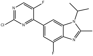 1H-benzimidazolas, 6-(2-chlor-5-fluor-4-pirimidinil)-4-fluor-2-metil-1-(1-metiletil)-