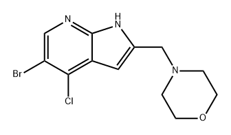 1H-pirolo[2,3-b]piridinas, 5-brom-4-chlor-2-(4-morfolinilmetil)-