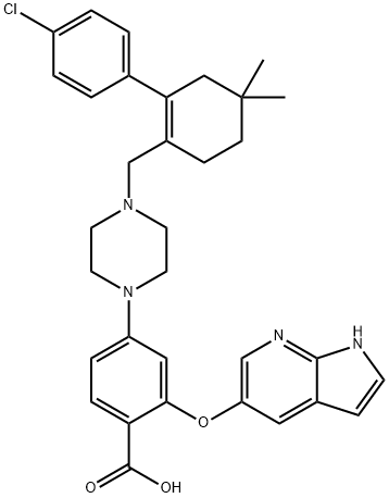2-[(1H-pirol[2,3-B]piridin-5-il)oksi]-4-[4-[[2-(4-chlorfenil)-4,4-dimetilo žiedas Heks-1-enil] metil]piperazin-1-il]benzenkarboksirūgštis