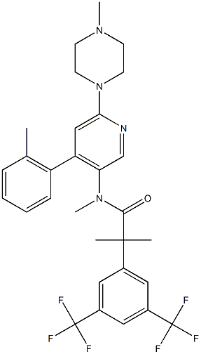 2-[3,5-bis(trifluormetil)fenil]-N,2-dimetil-N-[4-(2-metilfenil)-6-(4-metilpiperazin-1-il)piridin-3-il]propanamidas