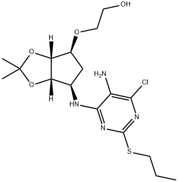 2-(((3aR,4S,6R,6aS)-6-((5-amino-6-chlor-2-(propiltio)pirimidin-4-il)amino)-2,2-dimetiltetrahidro-3aH-ciklopenta[ d][1,3]dioksol-4-il)oksi)etanolis