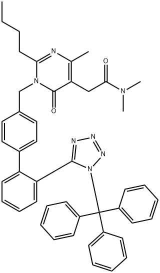 2-butil-1,6-dihidro-N,N,4-trimetil-6-okso-1-[[2'-[1-(trifenilmetil)-1H-tetrazol-5-il][1,1'- bifenil]-4-il]metil]-5-pirimidinacetamidas