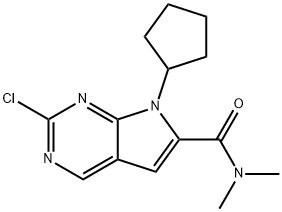 2-chlor-7-ciklopentil-N,N-dimetil-H-pirolo[2,3-d]pirimidin-6-karboksamidas