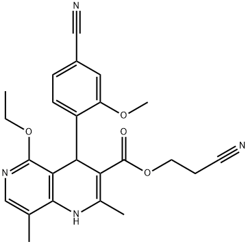 2-cianoetil-4-(4-ciano-2-metoksifenil)-5-etoksi-2,8-dimetil-1,4-dihidro-1,6-naftiridin-3-karboksilatas
