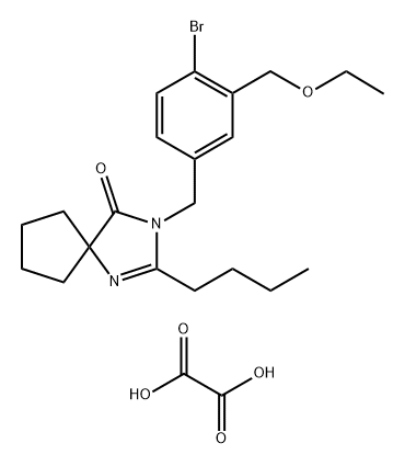 3-(4-brom-3-(etoksimetil)benzil)-2-butil-1,3-diazaspiro[4.4]non-1-en-4-ono etandioatas (1:2)