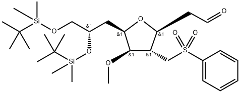 3,6-anhidro-2,4,7-trideoksi-8,9-bis-O-[(1,1-dimetiletil)dimetilsilil]-5-O-metil-4-[(fenilsulfonil)metil]-D- glicero-D-gulo-nonozė