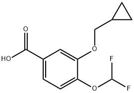 3-ciklopropilmetoksi-4-difluormetoksi-benzenkarboksirūgštis