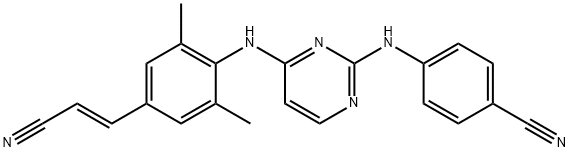 4-[[4-[[4-[(E)-2-cianoetenil]-2,6-dimetil-fenil]amino]pirimidin-2-il]amino]benzonitrilas