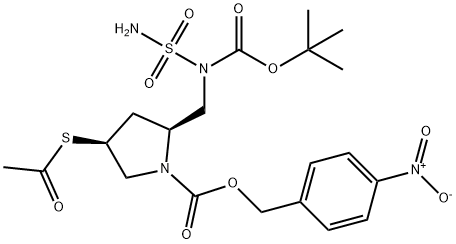 4-nitrobenzil(2S,4S)-4-acetiltio-2-[[N-butoksikarbonil)amino]metil]pirolidin-1-sulfamoil-N-(tret-karboksilatas