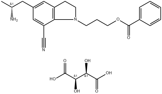 5-[(2R)-2-aminopropil]-1-[3-(benzoiloksi)propil]-2,3-dihidro-1H-indol-7-karbonitrilo (2R,3R)-2,3-dihidroksibutandioatas