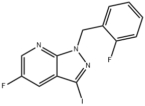 5-fluor-1-(2-fluorbenzil)-3-jodo-1H-pirazol[3,4-b]piridinas