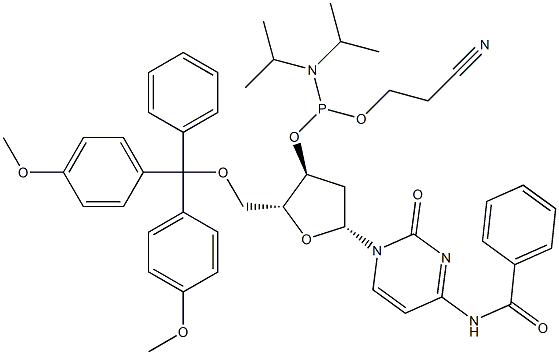 5'-O-DMT-N4-benzoil-2'-deoksicitidino 3'-CE fosforamiditas