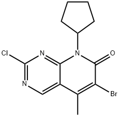 6-bromo-2-chlor-8-ciklopentil-5-metilpirido[2,3-d]pirimidin-7(8H)-onas