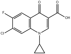 7-chlor-1-ciklopropil-6-fluor-1,4-dihidro-4-oksochinolin-3-karboksirūgštis