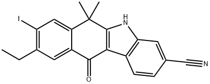 9-etil-8-jodo-6,6-dimetil-11-okso-6,11-dihidro-5H-benzo[b]karbazol-3-karbonitrilas