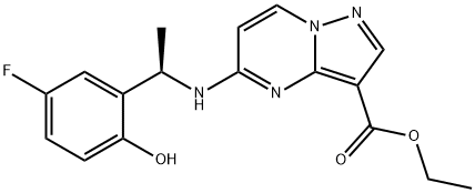 etilo (R)-5-((1-(5-fluor-2-hidroksifenil)etil)amino)pirazolo[1,5-a]pirimidin-3-karboksilatas