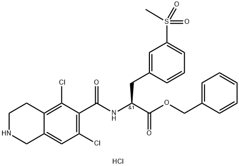 L-fenilalaninas, N-[(5,7-dichlor-1,2,3,4-tetrahidro-6-izochinolinil)karbonil]-3-(metilsulfonil)-, fenilmetilo esteris, hidrochloridas (1:1)