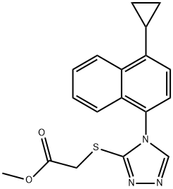 Metilo 2-((4-(4-ciklopropilnaftalen-1-il)-4H-1,2,4-triazol-3-il)tio)acetatas