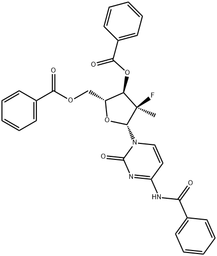 metil-, 3',5'-dibenzoatas, (2'R)citidinas, N-benzoil-2'-deoksi-2'-fluor-2'-
