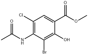 Metilo 4-(acetilamino)-3-bromo-5-chlor-2-hidroksibenzoatas
