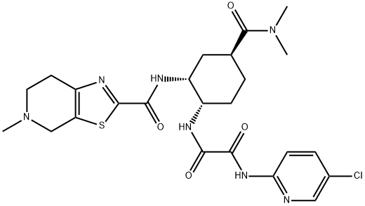 N-(5-chlorpiridin-2-il)-N’-[(1S,2R,4S)-4-[(dimetilamino)karbonil]-2-[[(5-metil-4,5,6,7- tetrahidrotiazolo[5,4-c]piridin-2-il)karbonil]amino]cikloheksil]etandamidas