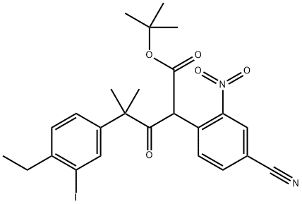 tret-butilo 2-(4-ciano-2-nitrofenil)-4-(4-etil-3-jodfenil)-4-metil-3-oksopentanoatas
