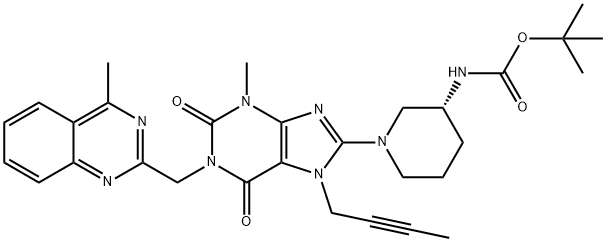 tret-butil((3s)-1-(7-(but-2-in-1-il)-3-metil-1-((4-metilchinazolin-2-il)metil)-2,6-diokso- 2,3,4,5,6,7-heksahidro-1h-purin-8-il)piperidin-3-il)karbamatas