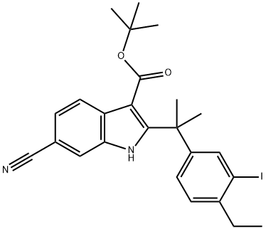 tret-butil 6-ciano-2-(2-(4-etil-3-jodfenil)propan-2-il)-1H-indol-3-karboksilatas